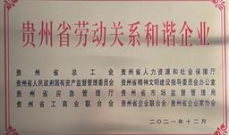 喜訊！川恒股份榮獲“2021年度貴州省勞動(dòng)關(guān)系和諧企業(yè)”稱號(hào)